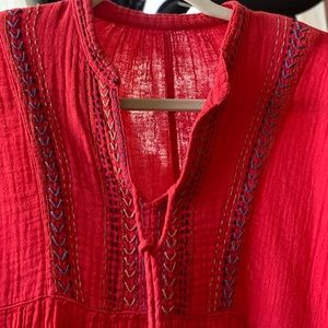 Long sleeve red tunic